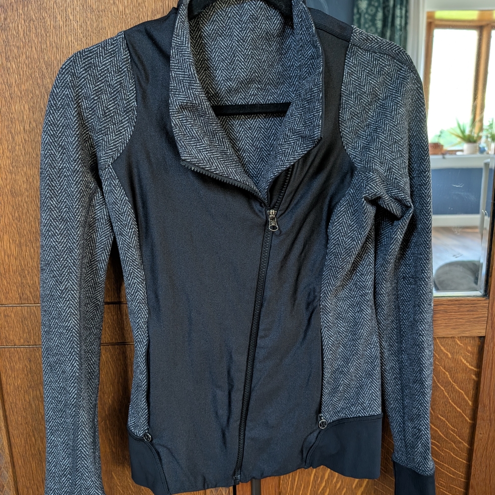 Black and Gray Zip-Up Jacket